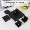 Black Right Angle Flip-top Jewelry Gift Box - Ring & Earring Packaging with Logo Printing
