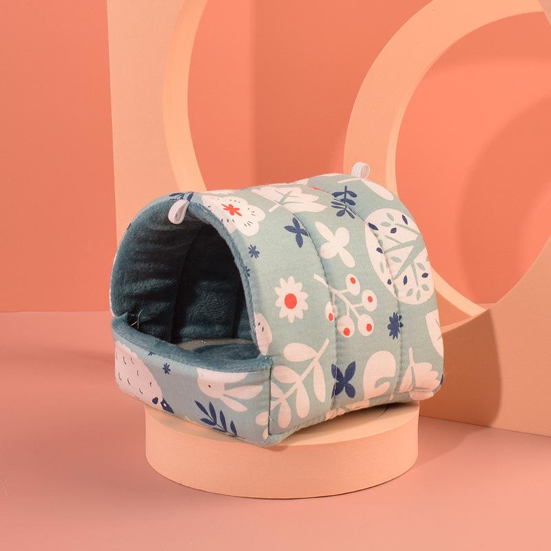 Schattige Mini Kooi Konijn Eekhoorn Winter Warm Katoenen Mat Cavia Nest Hamsterhuis Klein Dier Slaapbed Huisdier Hangende Kooi