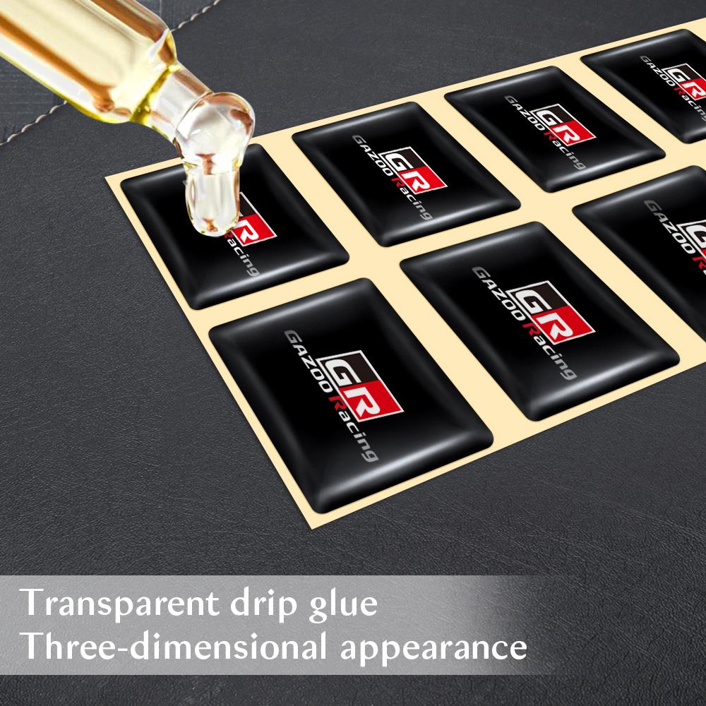 10/20/50PCS 3D Epoxy GR GRZOO RACING Badge Car Interior Decoration Sticker for Toyota Prius Avensis Rav4 Crown Corolla Yaris TRD
