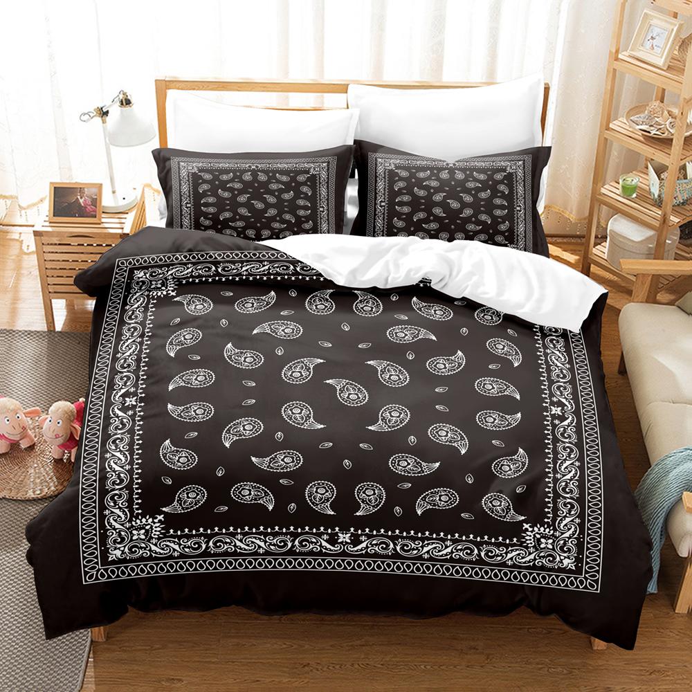 2/3pcs Paisley Bandanna Printed Duvet Cover Comfortable Paisley Flowers Bedding Set For Bedroom , Machine Washable