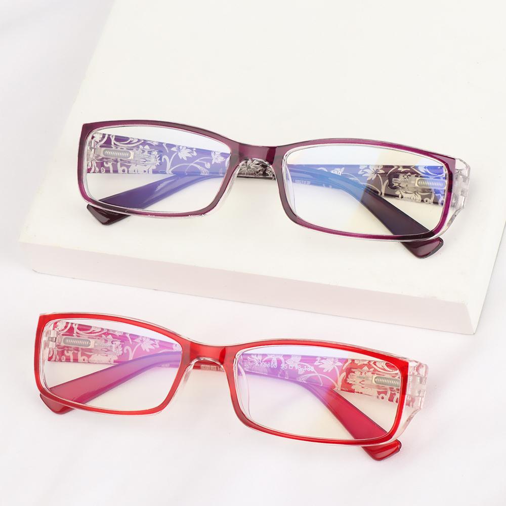 Flowers Portable Eye Protection Ultra Light Frame Reading Glasses Anti-Blue Light Eyeglasses