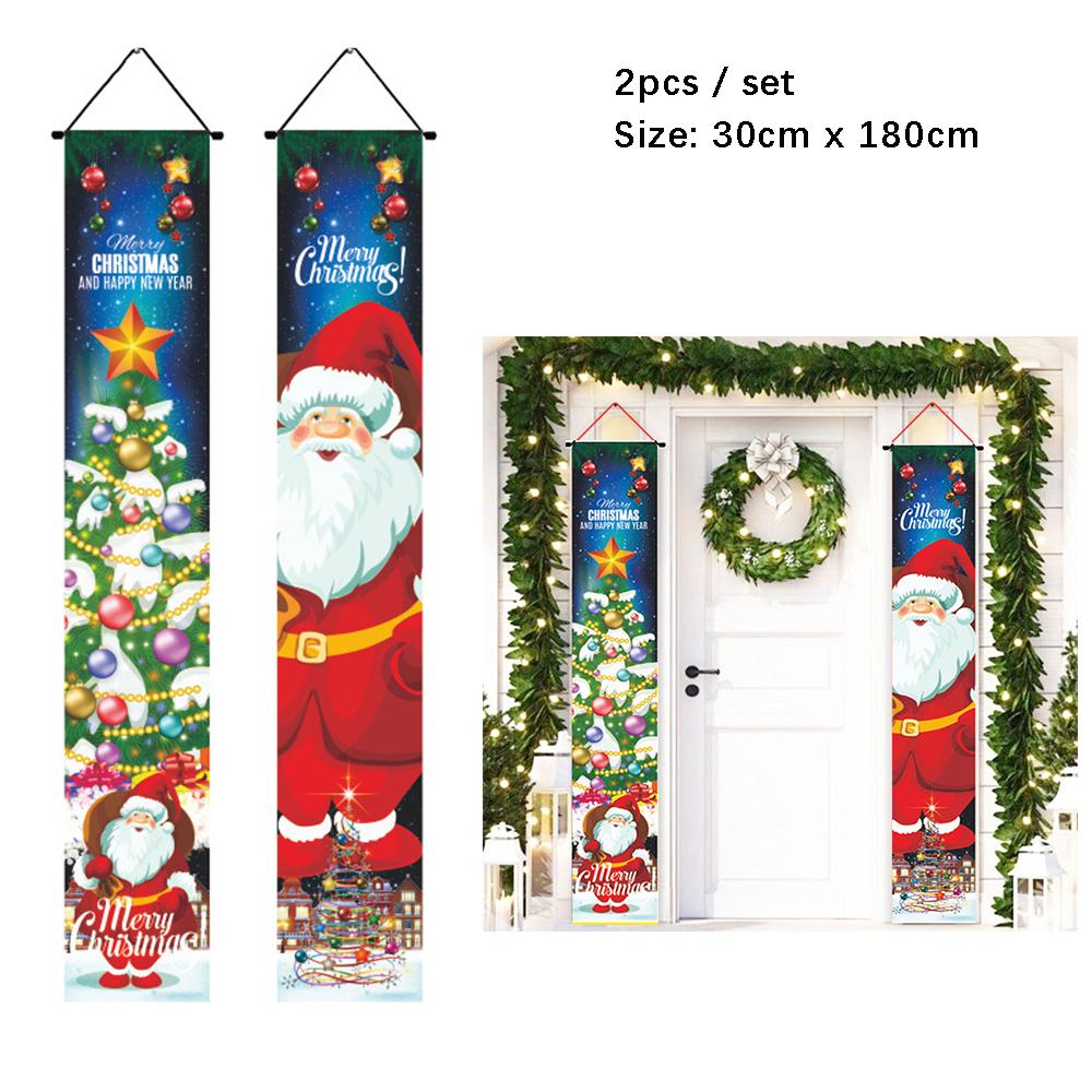 Kerst Deur Hangende Banner Kerstman Sneeuwpop Walnoot Wachten Vrolijk Kerstfeest Deur Ornament Decoratie Nieuwjaar