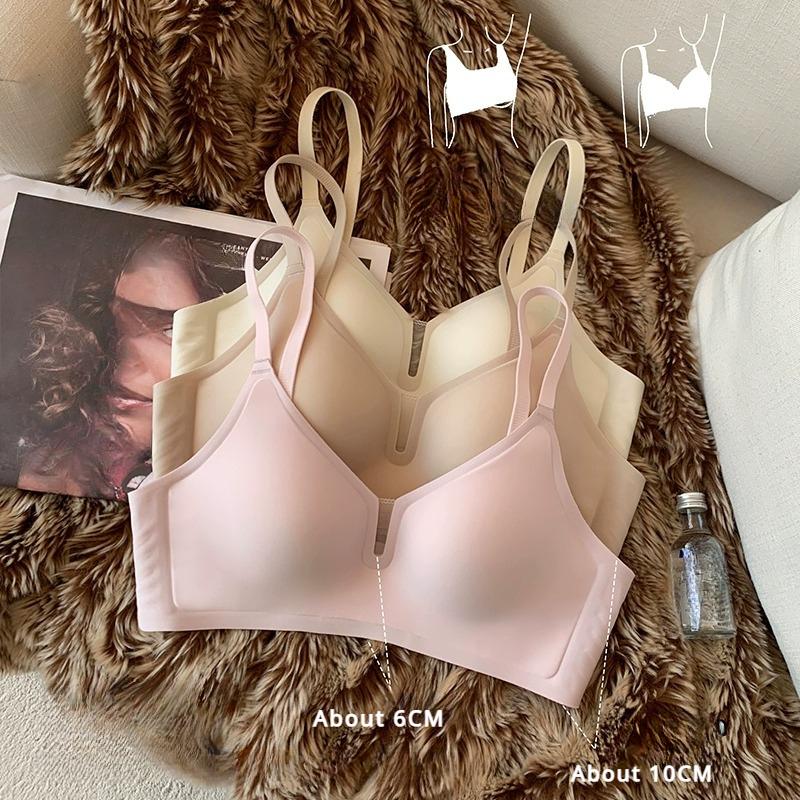 Nouvelle lingerie sans trace pour femmes avec de petits seins et un soutien-gorge de collection mince, une bande de gelée confortable empêche l'affaissement et aucun anneau en acier sur le soutien-gorge