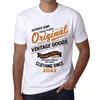 Men’s Vintage Tee Shirt Graphic T Shirt Vintage Goods Since 2042 White