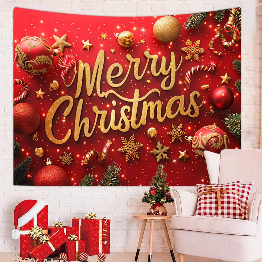 1pc Merry Christmas Tapestry, Happy New Year Blessings Poster Decoration Background Wall Hanging Decoration Tapestry