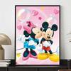 Diamond Painting Mickey and Minnie Kissing Theme Illustration Cute DIY Rhinestone Mosaic Cross Stitch Kit Embroidery Gift, Home Decor
