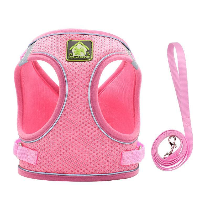 Reflective Breathable Dog Harness and Leash Set