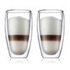 BODUM Glasbecher PAVINA, doppelwandiges Glas, 450 ml, 2er-Set, Isolierung, Doppelstruktur, hitzebeständiges Glas, mikrowellengeeignet, ofenfest, spülmaschinenfest