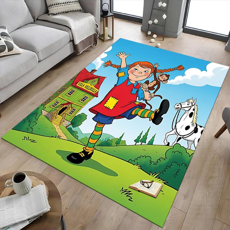 1PC Pippi Longstocking Villa Villekulla Extra Large Non Slip Floor Carpet, Office, Family, Bedroom, Studio Large Area Rug Indoor Rugs