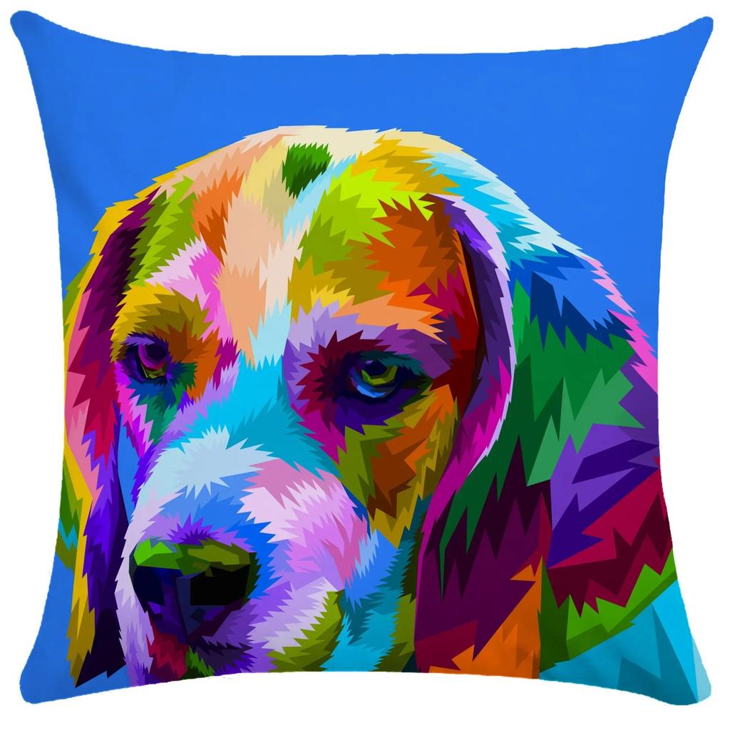 Home Decor Colorful Animal Heads Pillow Covers For Home Pattern Cushion Cover Suitable For Sofa Bedroom Car Pillow Cover