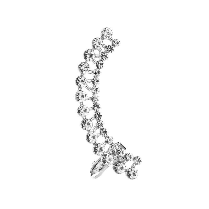 1 Pcs Fashion Full Diamond Butterfly Flower Crystal Single Ear Clip Earring