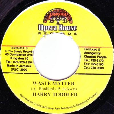 7inch Record HARRY TODDLER - Waste Matter NONE Opera House 2000 Jamaica Reggae, Ska & Dub Used