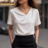 Bluze și cămăși cu mâneci scurte cu decolteu în V, ocazional, la modă pentru femei