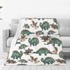 Dinosaurus Stof Naadloze Dekens Zacht Warm Flanellen Plaid Pluche voor Bed Woonkamer Picknick Reizen Huis Bank