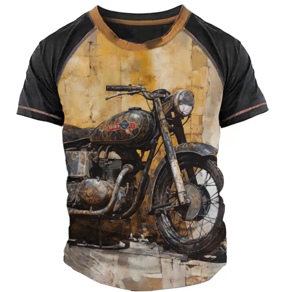 Herr Sommarkläder 3d Grafik T-shirts Vintage Motorcykel T-shirts Streetwear Kortärmade Toppar Herr Motorcykeltröjor Tee