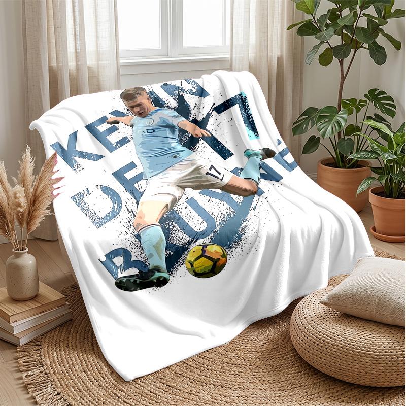 Couverture Thème Kevin De Bruyne Couverture Douce en Flanelle Couverture Pelucheuse Couverture Confortable pour Canapé Lit Décoration Intérieure