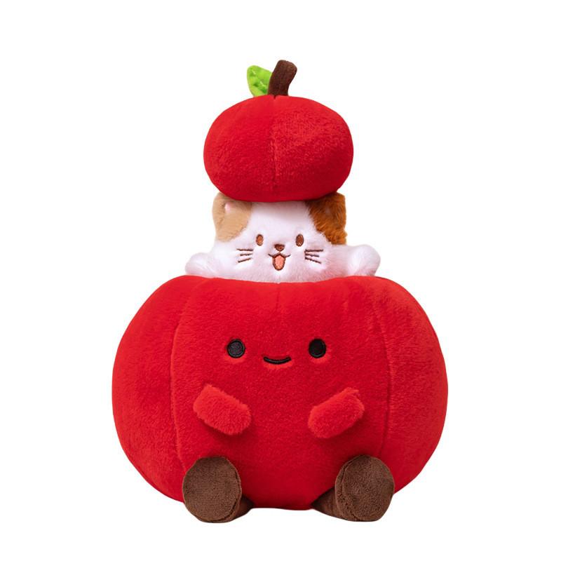 Creative Apple Three Color Cat Plush Toy For Kids Comfort And Gift