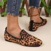 Damesschoenen 2024 Hot Sale Instappers Dames Flats Buiten Casual Flats Dames Luipaard Vierkante Neus Zachte Zool Schoenen Dames Grote Maten