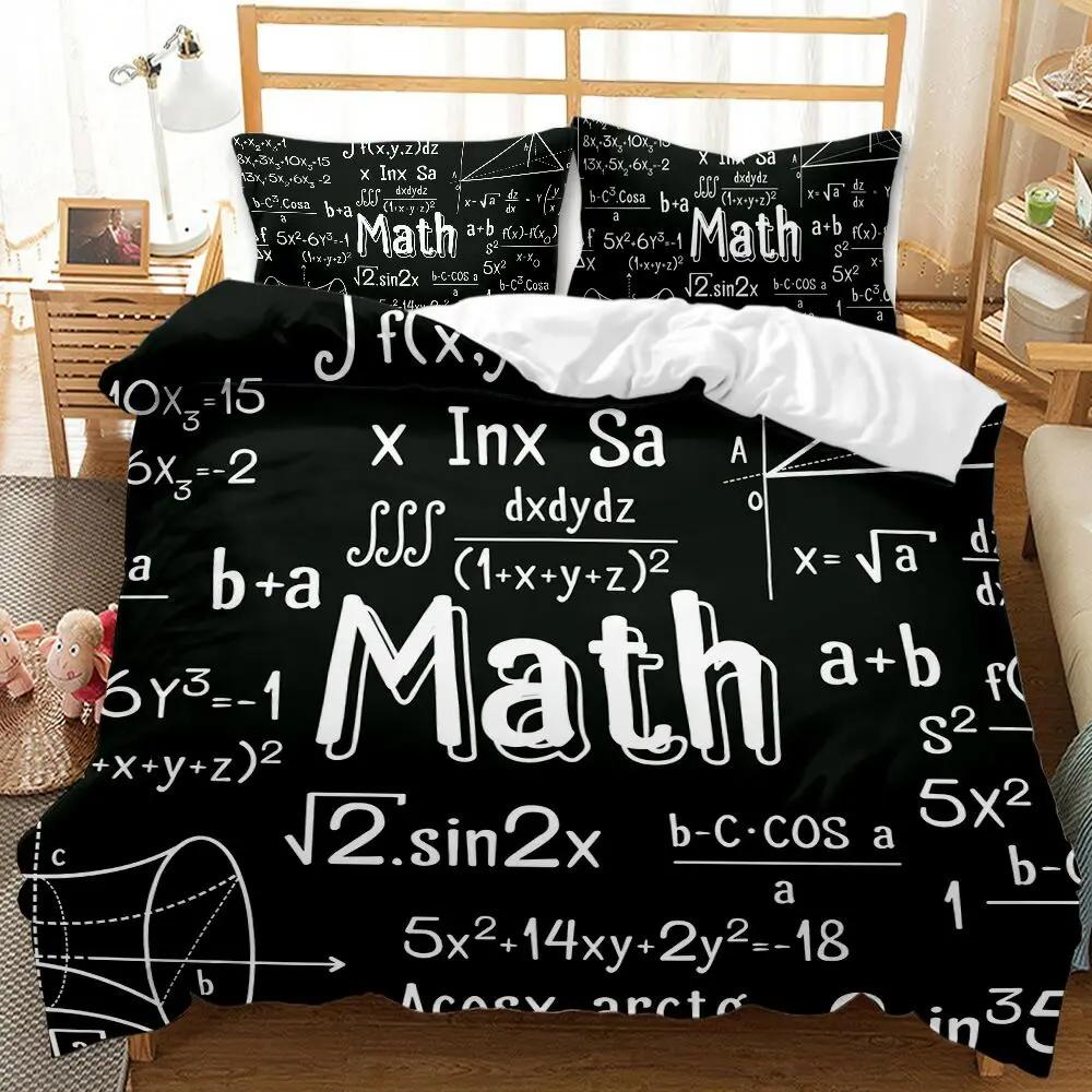 Mathematical Calculation Formula Bedding Set Luxury Black White Duvet Cover for Adults Home Textiles Bedclothes
