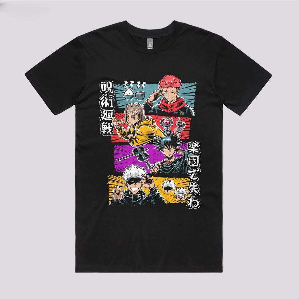 2025 Summer Spell Return T-Shirt Five Wushu Japanese Anime Peripheral Printed Short Sleeve Top Men's and Women's Trend Top