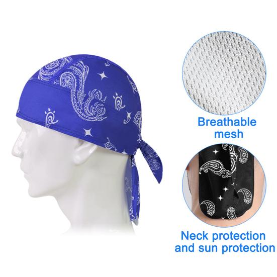 Pretied Bandanas Headscarf for Men Women UV Sun Protection Ice Silk Skull Cap Headwrap Chemo Turban Cap for Outdoor Sports Cycling