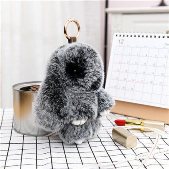 Bunny Keychain Super Soft Faux Plush Lovely Rabbit Doll Plushies Backpack Decor Colored Stuffed Rabbit Pendant Children Doll Toy Birthday Gift