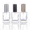 15ml Flat Square Transparent Glass Perfume Spray Bottle, Refillable & Portable