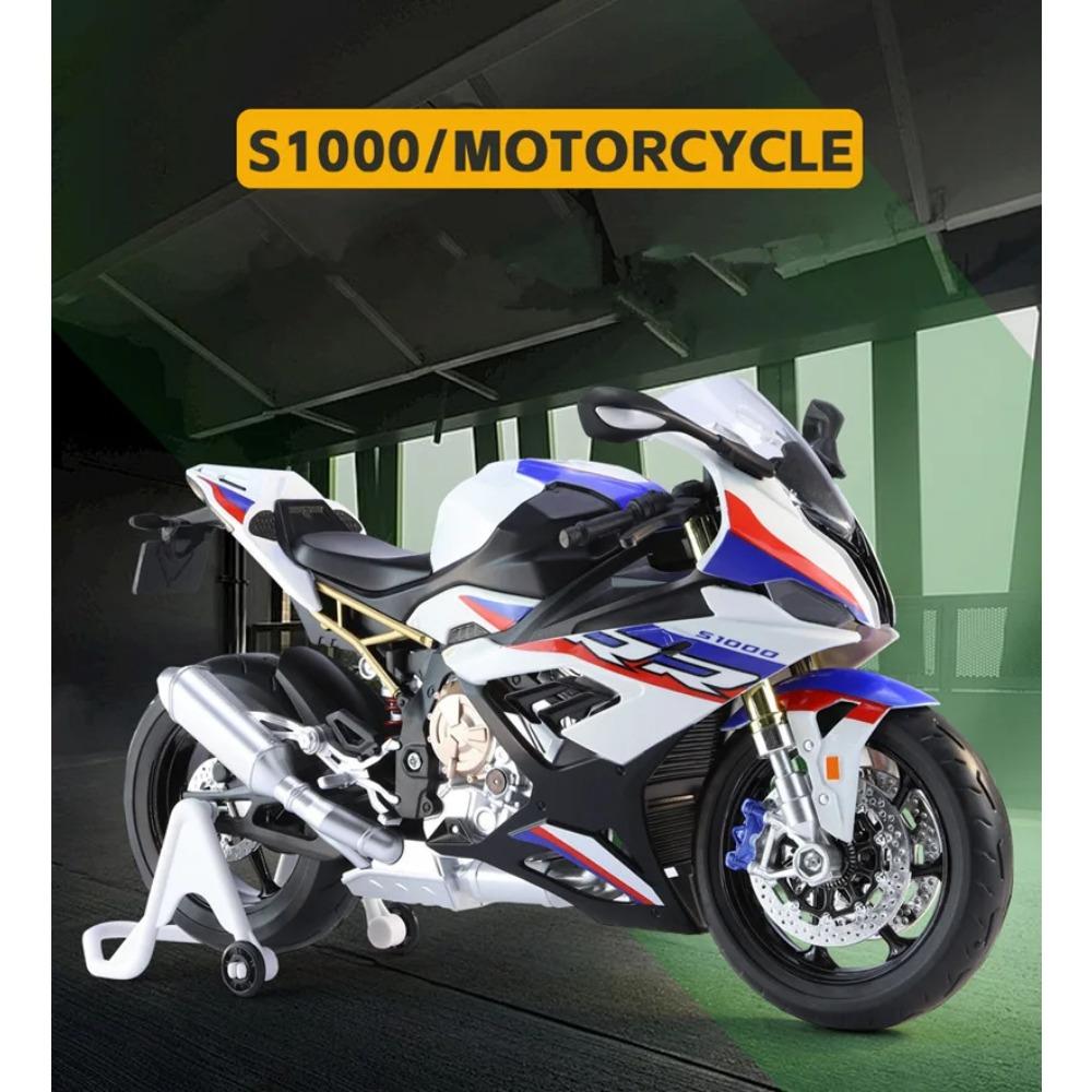 1/9 BMW S1000RR Slitina Závodní Motocykl Vysoká Simulace Kovový Silniční Sportovní Motocykl Model se Sbíráním Světla Dětská Hračka Dárek