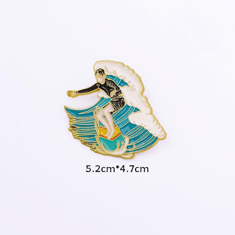 Wang Yibo Motorcycle Racing Cartoon Brooch - Trendy Metal Pendant for Fans