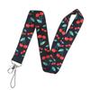 Fruit Print Fashion Lanyards Bank Bus Work Badge Name ID Card Holder Neck Strap for Nurse Doctor Women Kids Child Card Cover