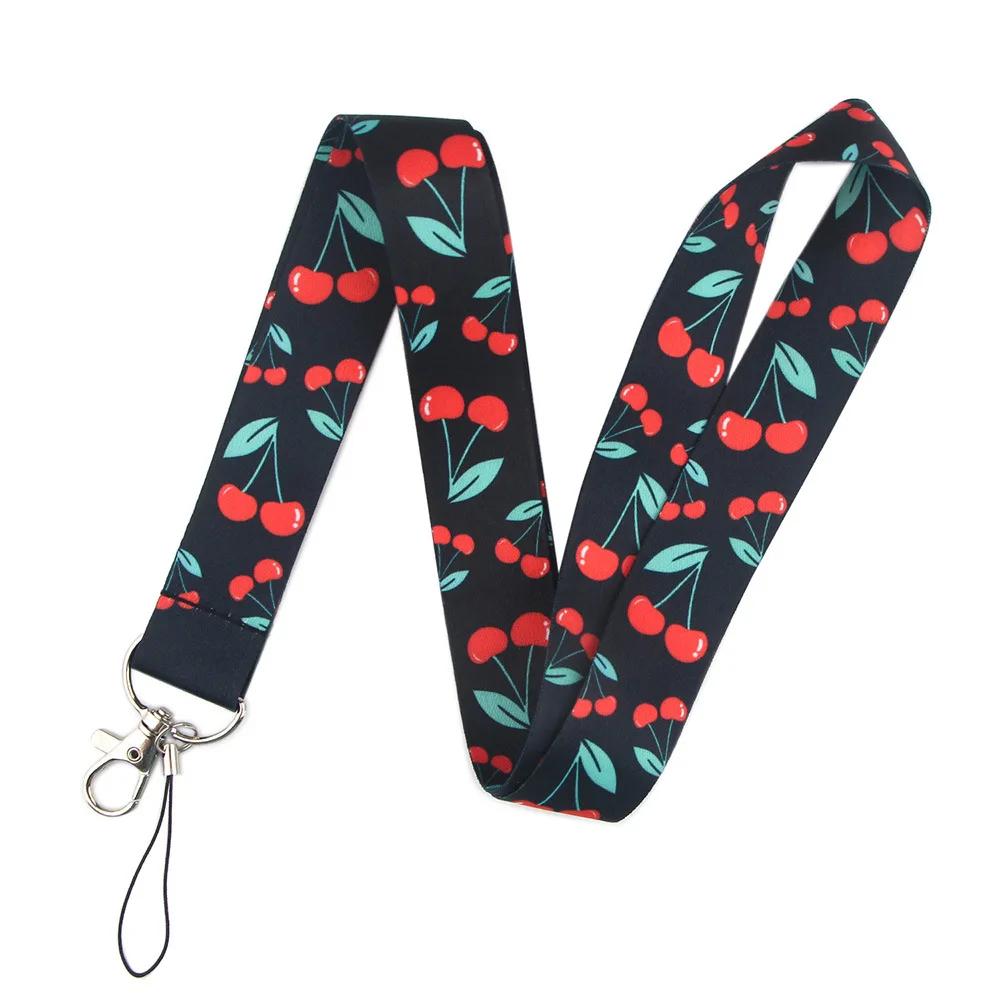 Fruit Print Fashion Lanyards Bank Bus Work Badge Name ID Card Holder Neck Strap for Nurse Doctor Women Kids Child Card Cover
