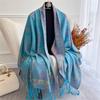 Sciarpa Pashmina in Cashmere Autunnale di Marca di Lusso per Donna Wrap Calda Invernale Jacquard Design Stampato Foulard Stole Sciarpa da Donna