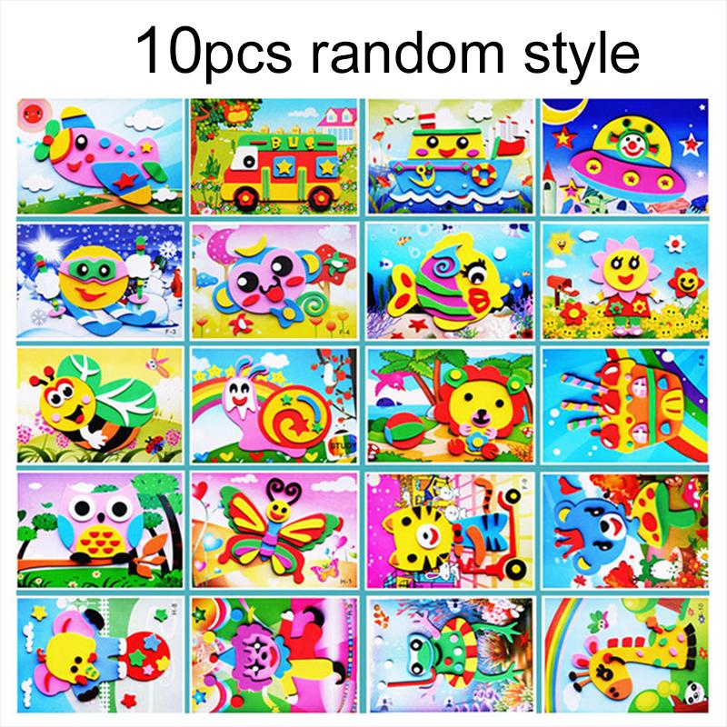 5~20 Stück Kinder EVA Schaumstoff Aufkleber Spielzeug Niedliches Cartoon Tier Puzzle 3D Puzzle Frühe Bildung Spielzeug für Kinder Spielzeug Mädchen Geschenk TMZ