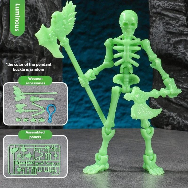 Driedimensionaal Schedelmodel Bouwspeelgoed Multi-Articuleerbare Schedel en Bot Poppen Decoratie Actiefiguren Anime Cadeaus Spellen