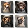 Pet-Themed Fashion Theme Digital Printing Pillow Cover Short Plush Suitable Living Rooms Bedrooms Sofas Throw Cushion Cover
