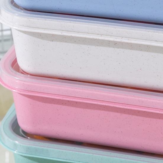 Lunch Box Portable Three-Compartment Food Storage Container Dust-Proof Reusable Storage Box for Work Travel Office Snacks