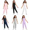 Unisex Adaptive Clothing Solid Color Round Neck Sleeveless Full Body Jumpsuit Special Needs Costume