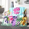1pc Little Pony Adventure Flannel Blanket,Ultra Soft Warm Plush Throw for Home Bedroom Bed Sofa Cover Camping Picnic Gift Y72438