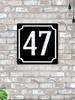 House Number 30 Classic Black Metal Sign 20x20cm, Modern Door Wall Decor