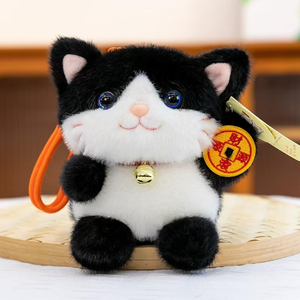 Bell Collar Plush Cat Pendant Plush Fabric Cat Plush Charm Cat Plush Keychain Desk Decor