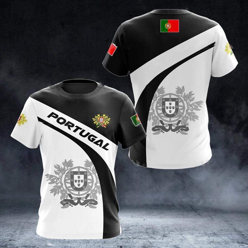 PORTUGAL Trendy 3D Pattern Print Men's Fashion Comfy Breathable T-Shirt, New Casual Round Neck Short Sleeve Tee For Spring Summer Men's Clothing