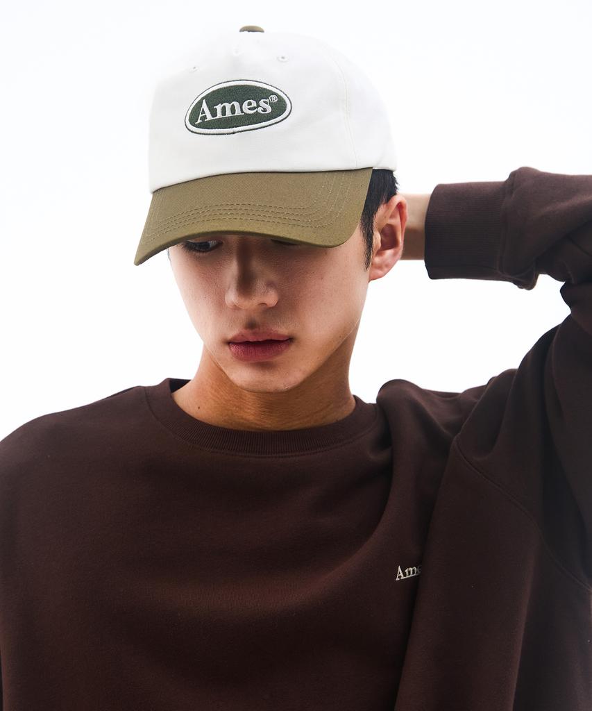 AMES-WORLDWIDE Symbol Logo Twotone Ball Cap Ivory