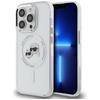Karl Lagerfeld Klhmp14Lhlskch Iphone14 Pro 6.1 Biały/White Hardcase Iml Metal Karl&Choupette Head Magsafe