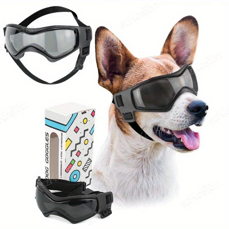 Haustierzubehör Hunde-Sonnenbrille mit UV-Schutz für den Außenbereich, Katzen- und Hundebrille für kleine und mittelgroße Hunderassen, Welpenbrille, verstellbare Riemen