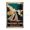 Chichen Itza Mexiko Metallschild Party Vintage Küche Charakterdesign Blechschild Poster