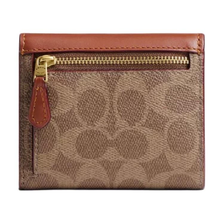 Coach 11 Mila Iconic Flap Wallet Women Wallet Brown Caramel CAT56-B4XHG