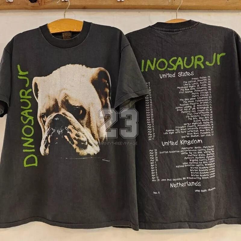 Maglietta Dinosaur JR, Maglietta Nera a 2 lati Tour Band Rock Dinosaur Jr Unisex S-5XL
