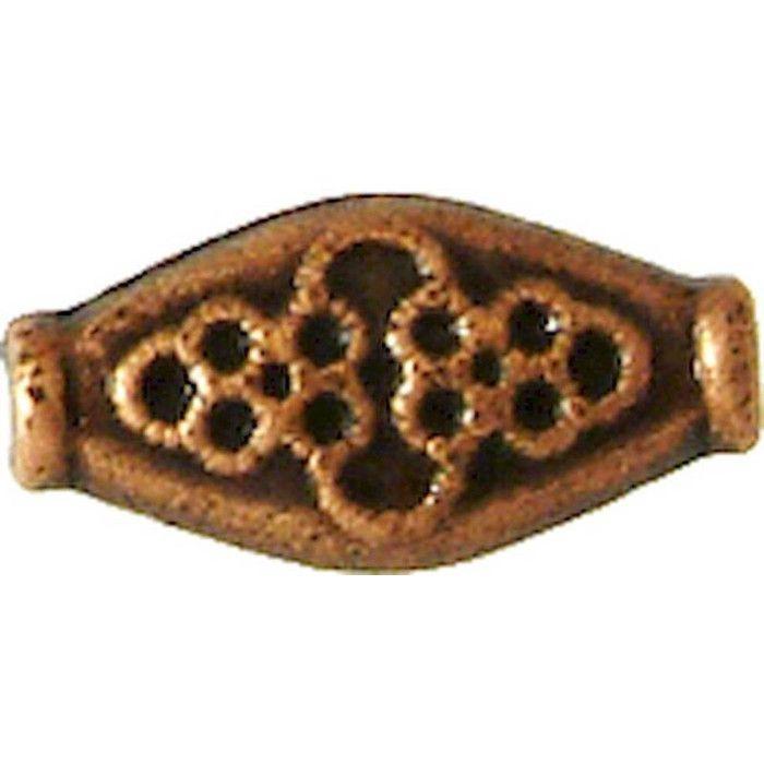 MégaCréa - Flat Olive Metal Bead 15 Mm 10 Pieces - Coppery