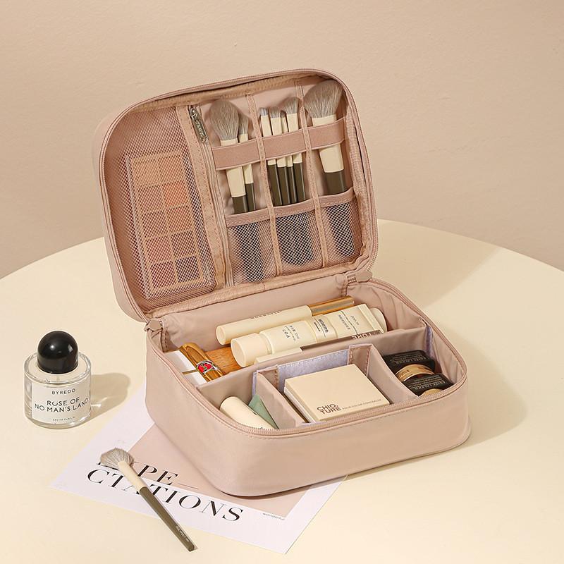 Makeup Organizer Travel Bag With Divider Oxford Fabric Portable Cosmetic Case For Women