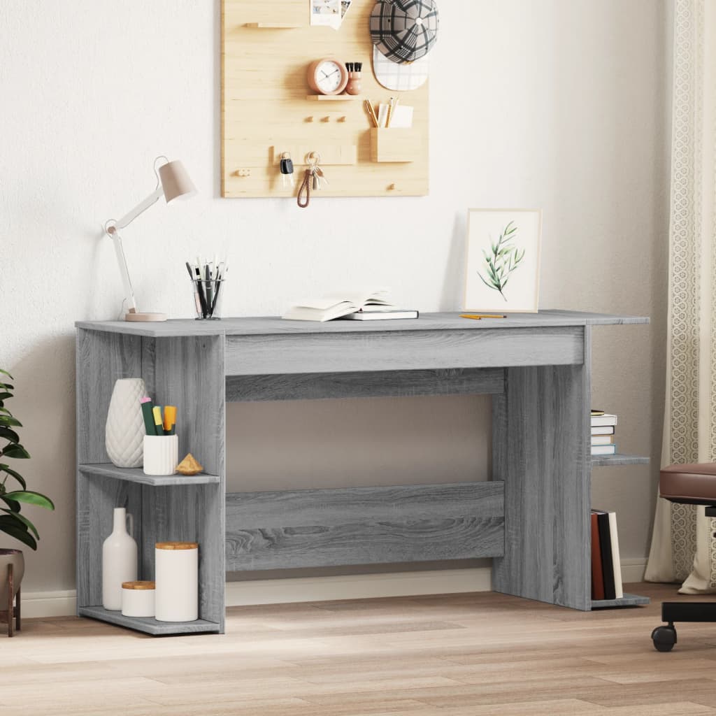 Desk Gray Sonoma 140x50x75 Cm Particleboard